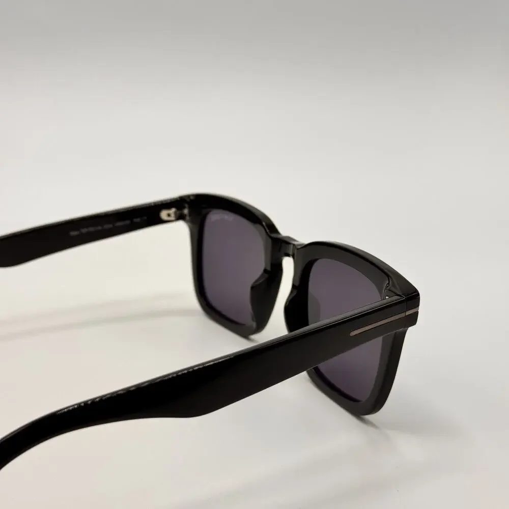 Tom Ford Sunglasses Dax TF751-N 01A Black Square Frame Gray Lens 50-22-145 New